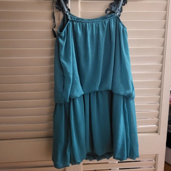 Green/Blue Short Vintage Prom/Graduation Dress Small - Picture 3 of 4